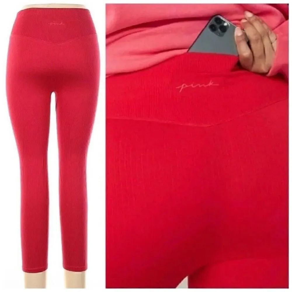 PINK| Active| Seamless| Legging| With backside Pocket